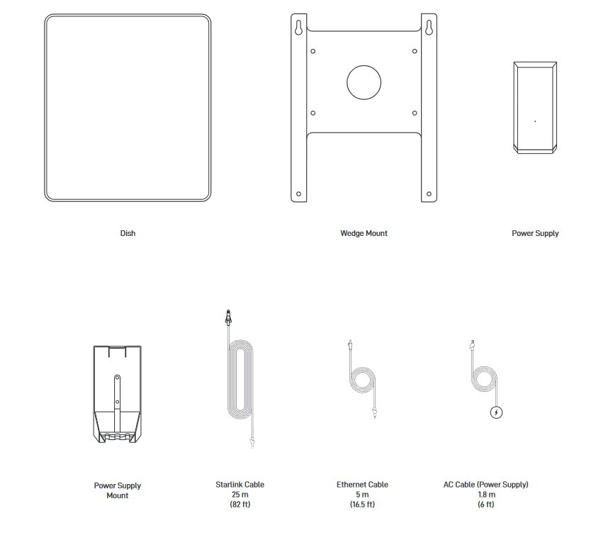 Starlink Flat High Performance satellite kit - inhoud